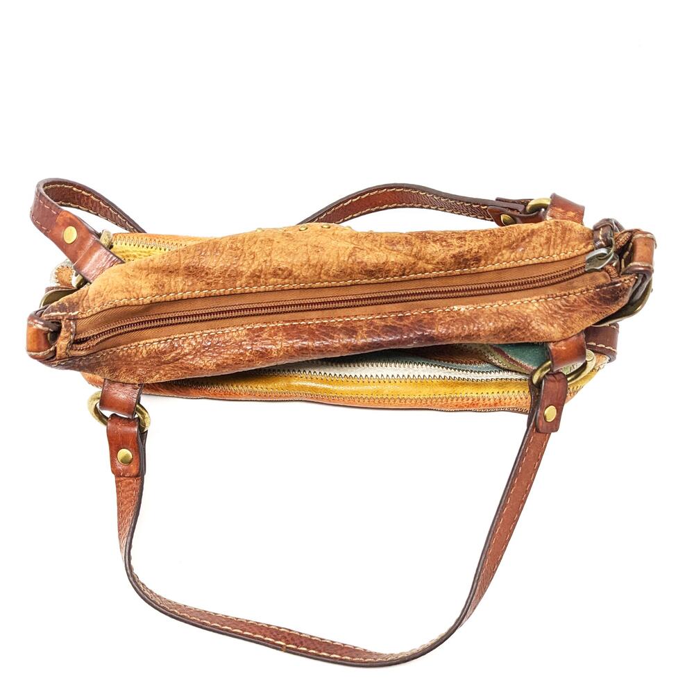 Fossil Vintage Womens Shoulder Bag Purse Leather Rainbow Multicolor Studded Y2K - Picture 7 of 10